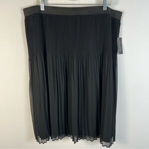 ❤️ INC International Concepts Charcoal Pleated Midi Skirt 2X NWT